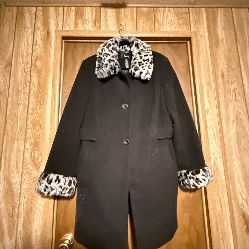 Style & Co Black and White Teddy Jacket